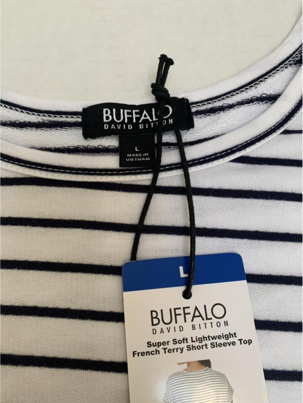 NWT Womans Size L Buffalo David Britton Striped T Shirt - Picture 3 of 6